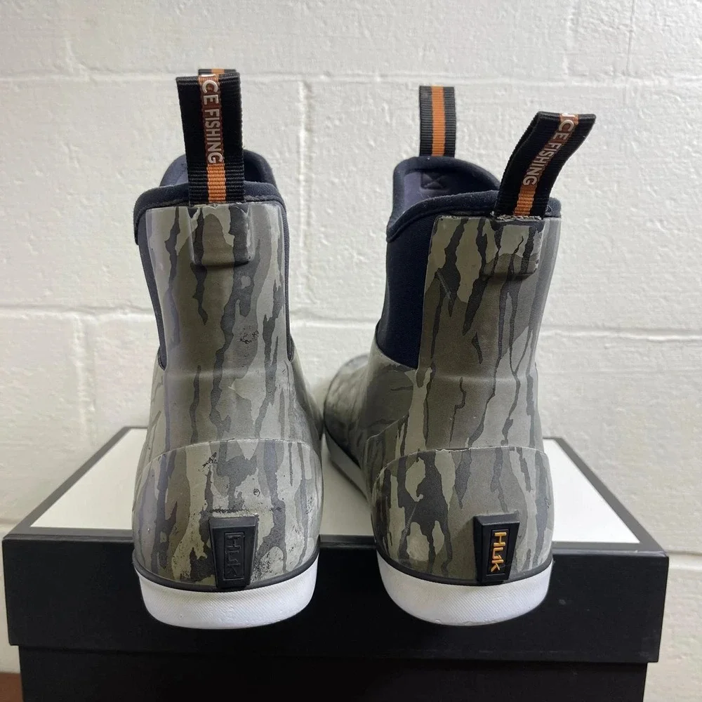 Huk Rogue Wave Deck Ankle Boots Grey Waterproof Pull On Men's Size 14 US/13 UK
